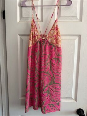 Roxy: Pink and Yellow Floral Slip dress